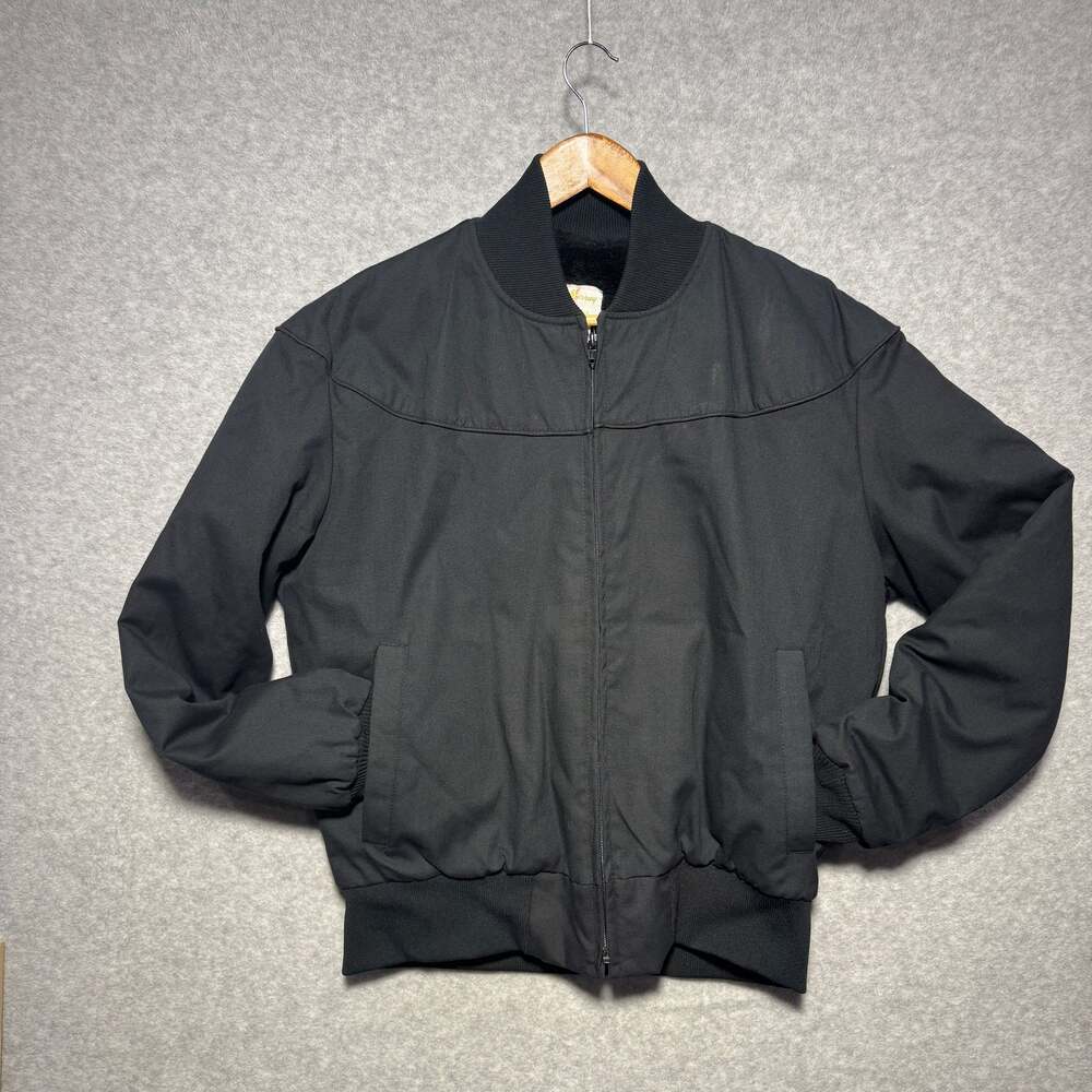 Vtg Mac Murray of California Bomber‎ Jacket Men's M Black Canvas Fur Lined USA